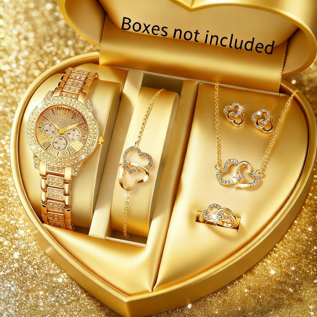 Luxury Watch Packaging Box - 6PCS 럭셔리 라인스톤 여성 시계 주얼리
