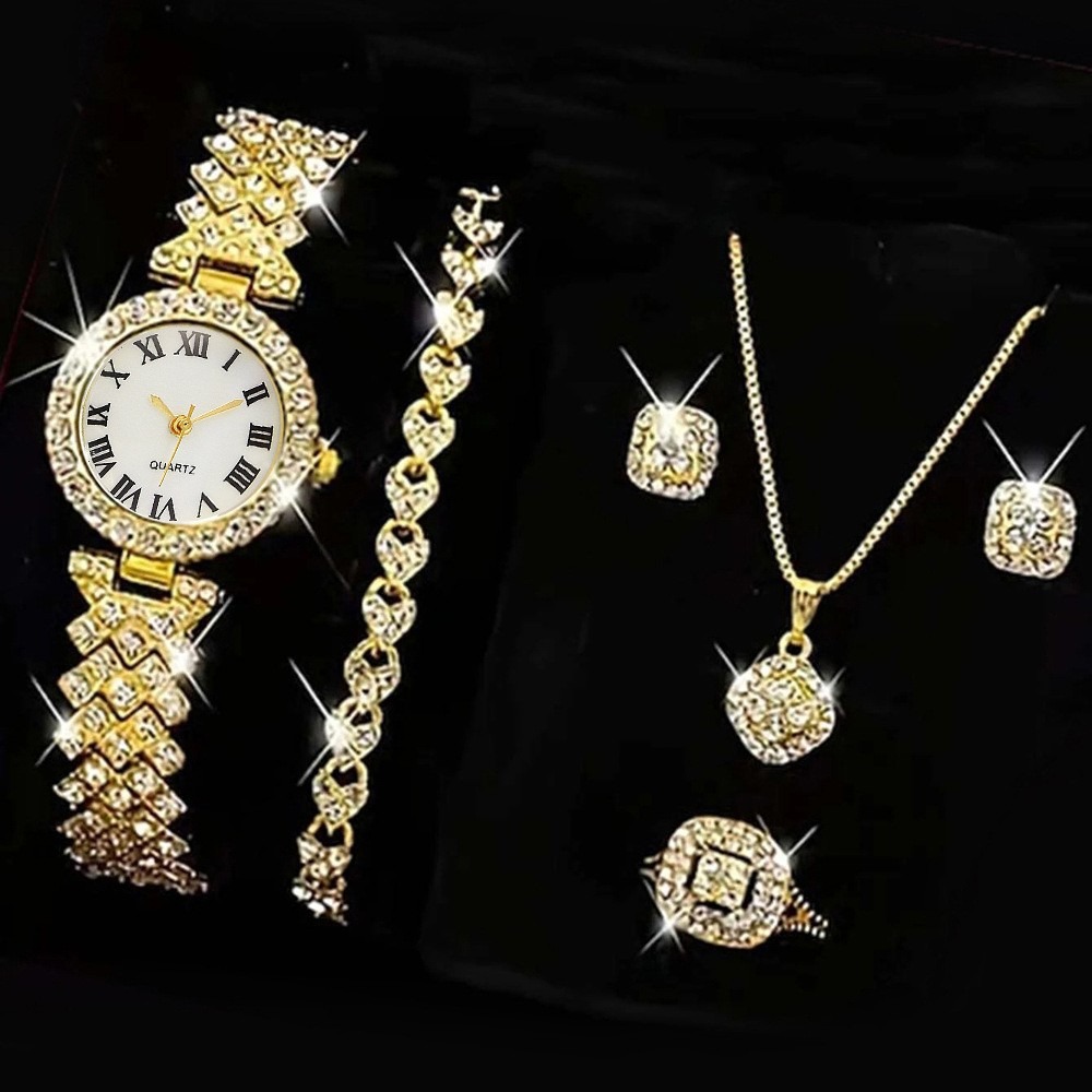 Luxury Watch Packaging Box - 6개/세트 럭셔리 라인스톤 여성용 시계 패션