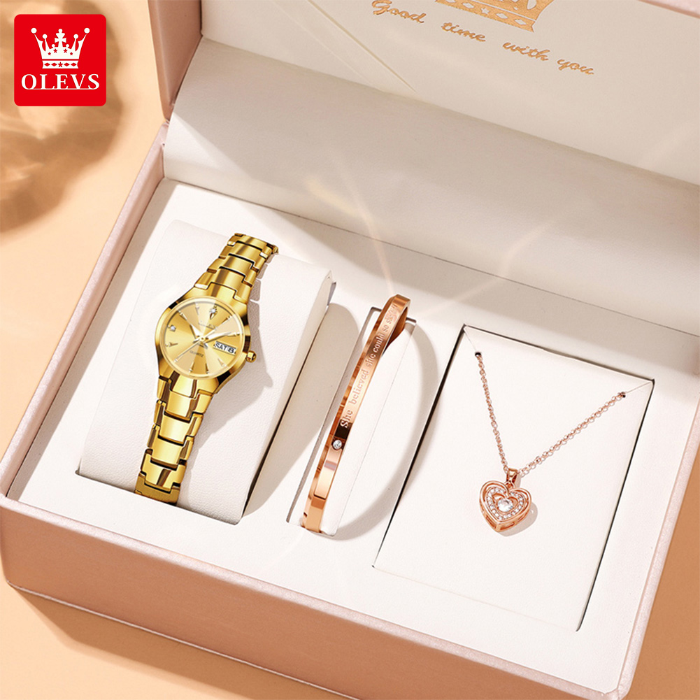 Luxury Watch And Bracelet - OLEVS 여성용 시계 8697 고급스럽고 우아한