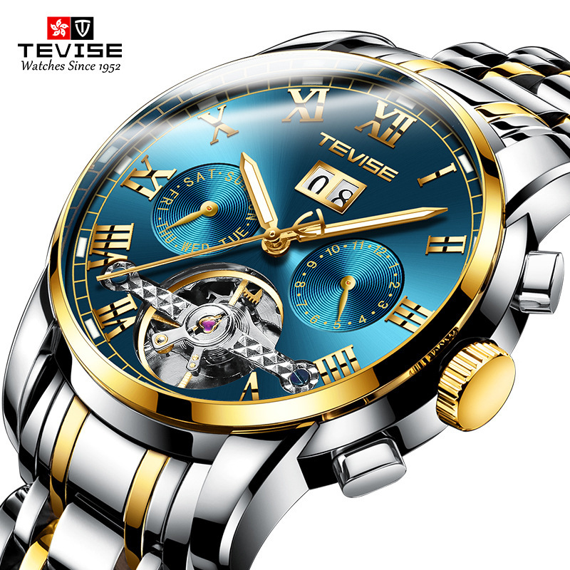 Chronograph Flyback Watch - 남성용 투르비옹 오토매틱 기계식 시계 날짜