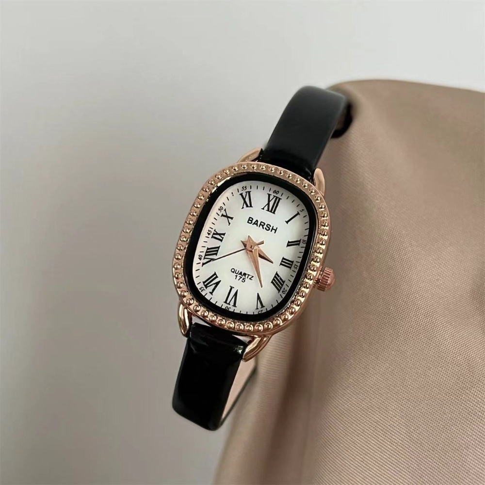Luxury Watch With Leather Strap - 유명 브랜드 여성 다이아몬드 타원형 다이얼