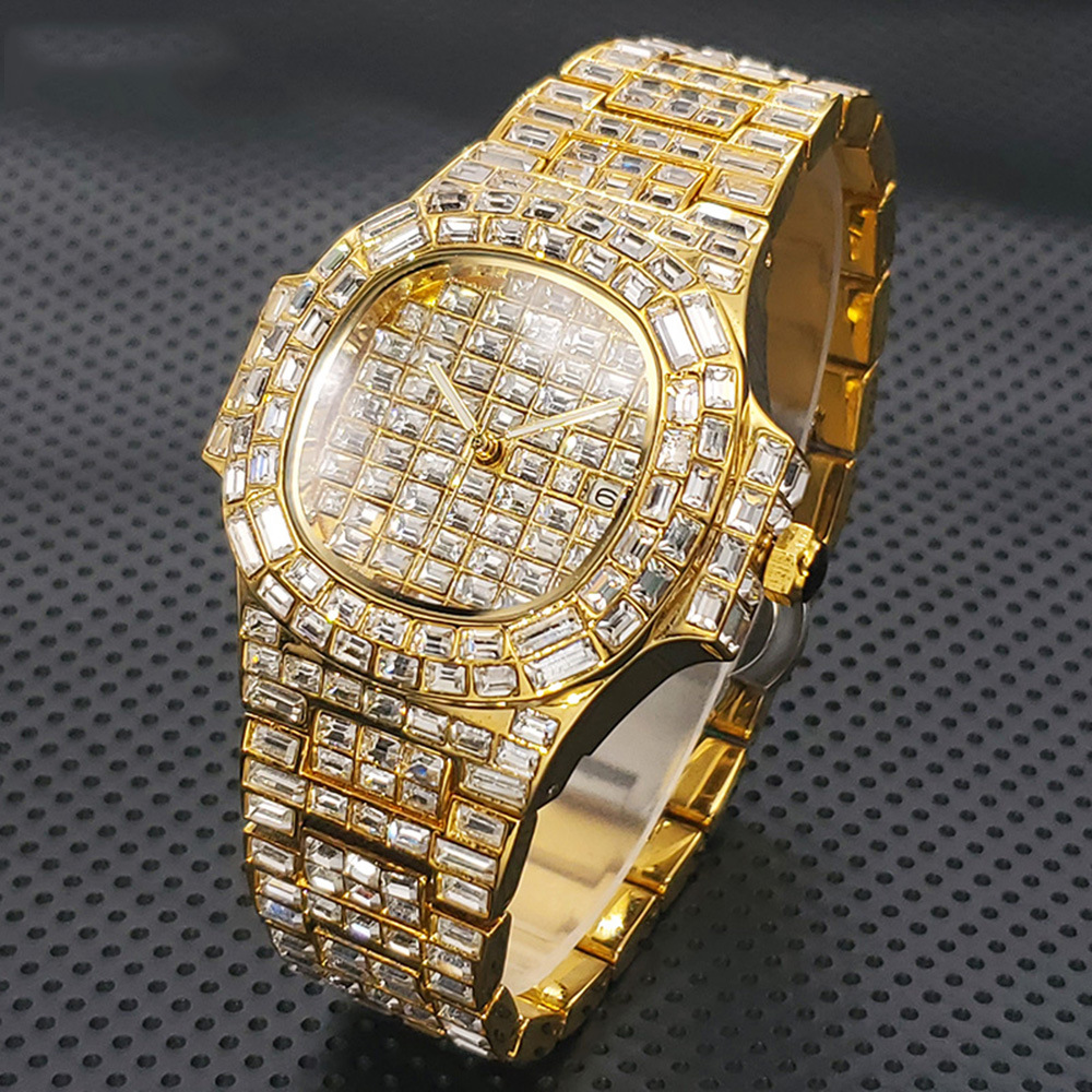 Luxury Watch Grade - 고급 풀스톤 손목시계 힙합 쿼츠 시계