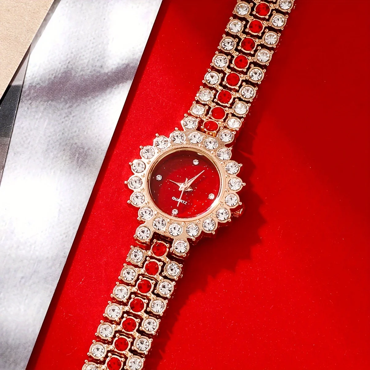 2개/세트 여성용 시계 럭셔리 라인스톤 쿼츠 팔찌 시계 - Luxury Watch Gift For Her 리뷰 및 가격