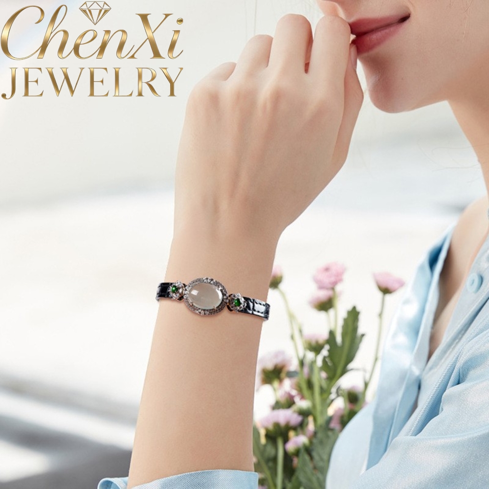 고급 천연 A급 블루 워터 제이디트 카보숑 손목밴드 럭 - Luxury Watch Grade 리뷰 및 가격