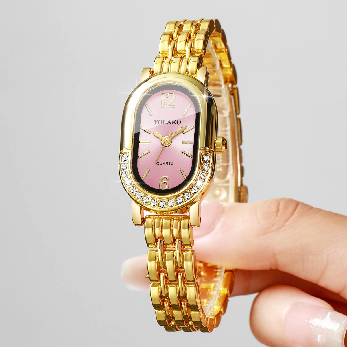 럭셔리 라인스톤 여성 쿼츠 시계 패션 골든 팔찌 스트랩 - Luxury Watch Gift Box 리뷰 및 가격