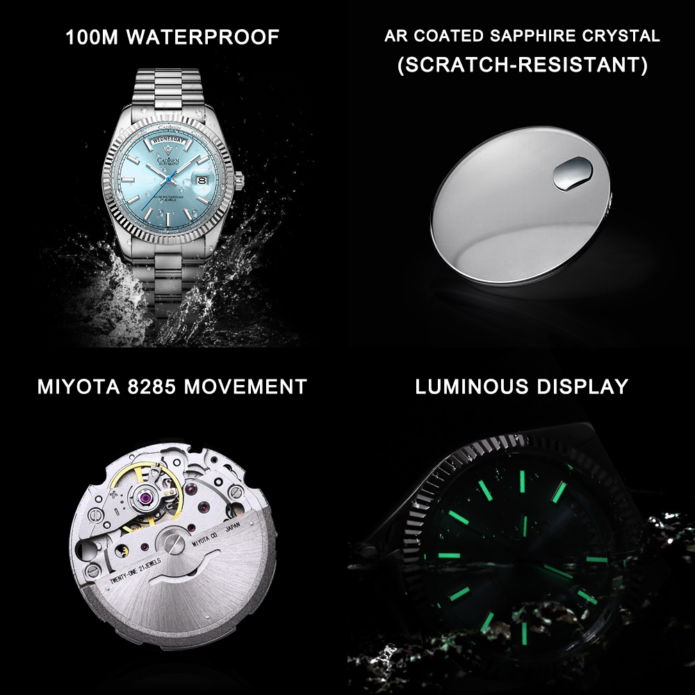 카디센 남성용 스테인리스 스틸 기계식 손목시계 방수 1 - Luxury Watch Grade 리뷰 및 가격