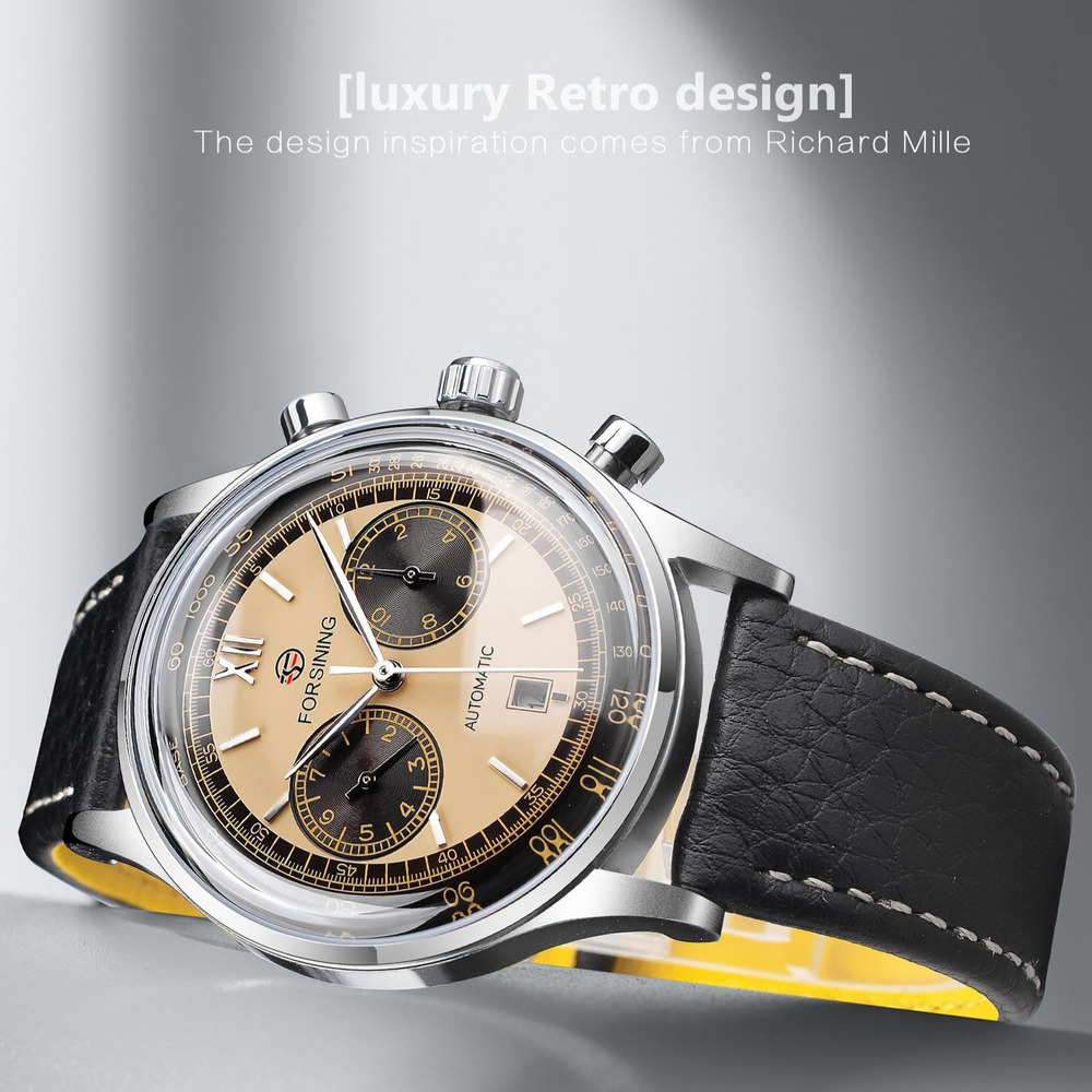Forsining 남성용 방수 가죽 밴드 시계, 달력  - Luxury Watch Grade 리뷰 및 가격