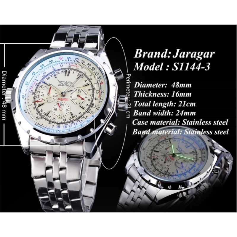 JARAGAR 212 우아한 자동 기계식 시계 남성용  - Chronograph Flyback Watch 리뷰 및 가격