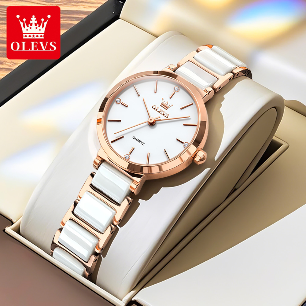 OLEVS 여성 시계 5877 고급스러운 우아한 쿼츠  - Luxury Watch And Bracelet 리뷰 및 가격