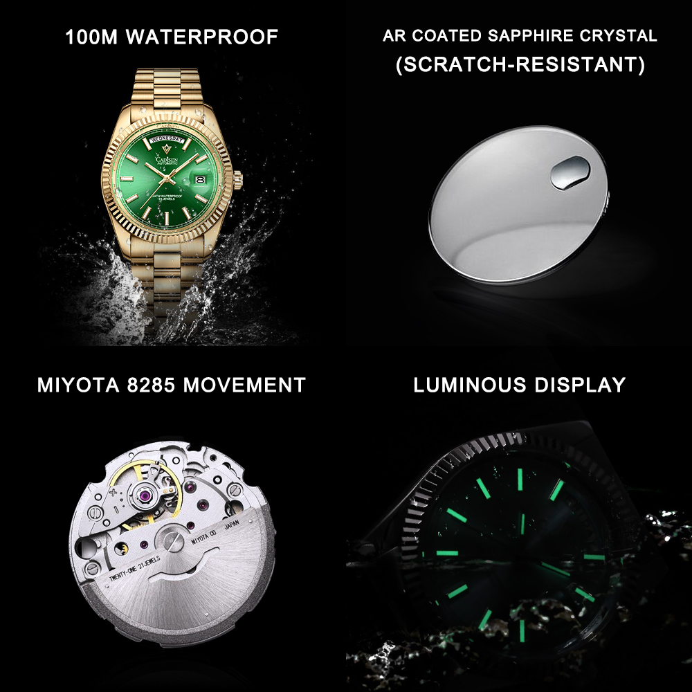 카디센 남성용 스테인리스 스틸 기계식 손목시계 방수 1 - Luxury Watch Grade 리뷰 및 가격
