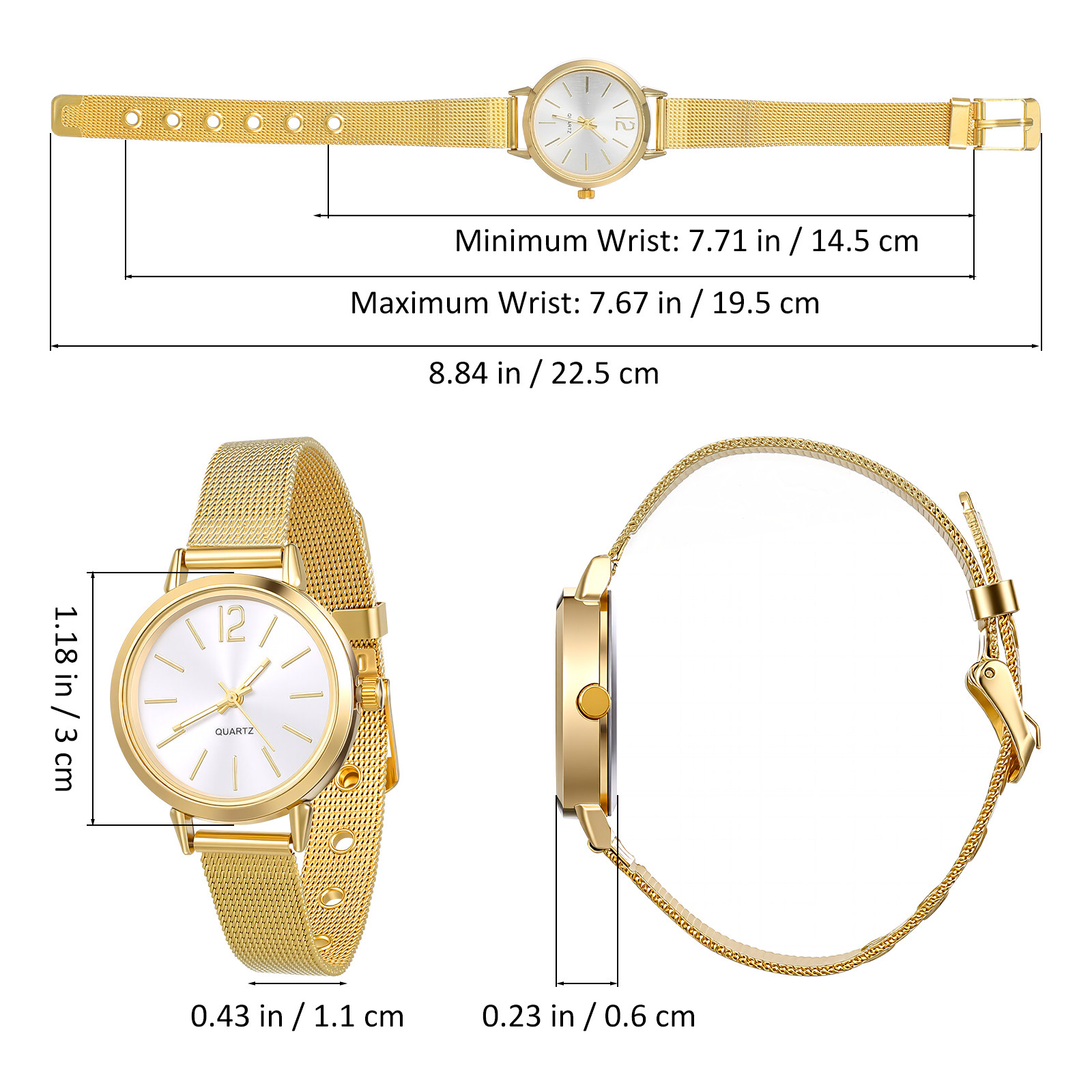 클래식 패션 여성 쿼츠 시계 메쉬 벨트 밴드 합금 케이 - Luxury Watch Gift For Her 리뷰 및 가격