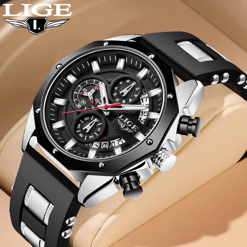 LIGE 패션 야외 쿼츠 남자 시계 레트로 럭셔리 실리 - Luxury Watch Gift Box 리뷰 및 가격
