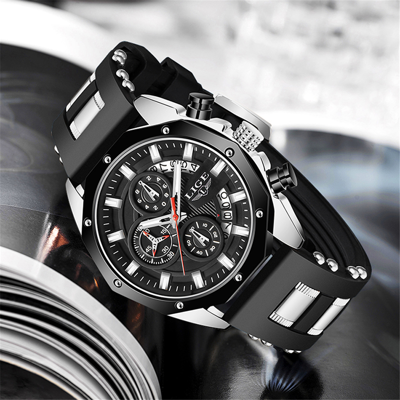 LIGE 패션 야외 쿼츠 남자 시계 레트로 럭셔리 실리 - Luxury Watch Gift Box 리뷰 및 가격
