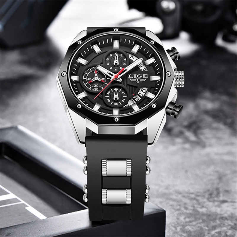 LIGE 패션 야외 쿼츠 남자 시계 레트로 럭셔리 실리 - Luxury Watch Gift Box 리뷰 및 가격