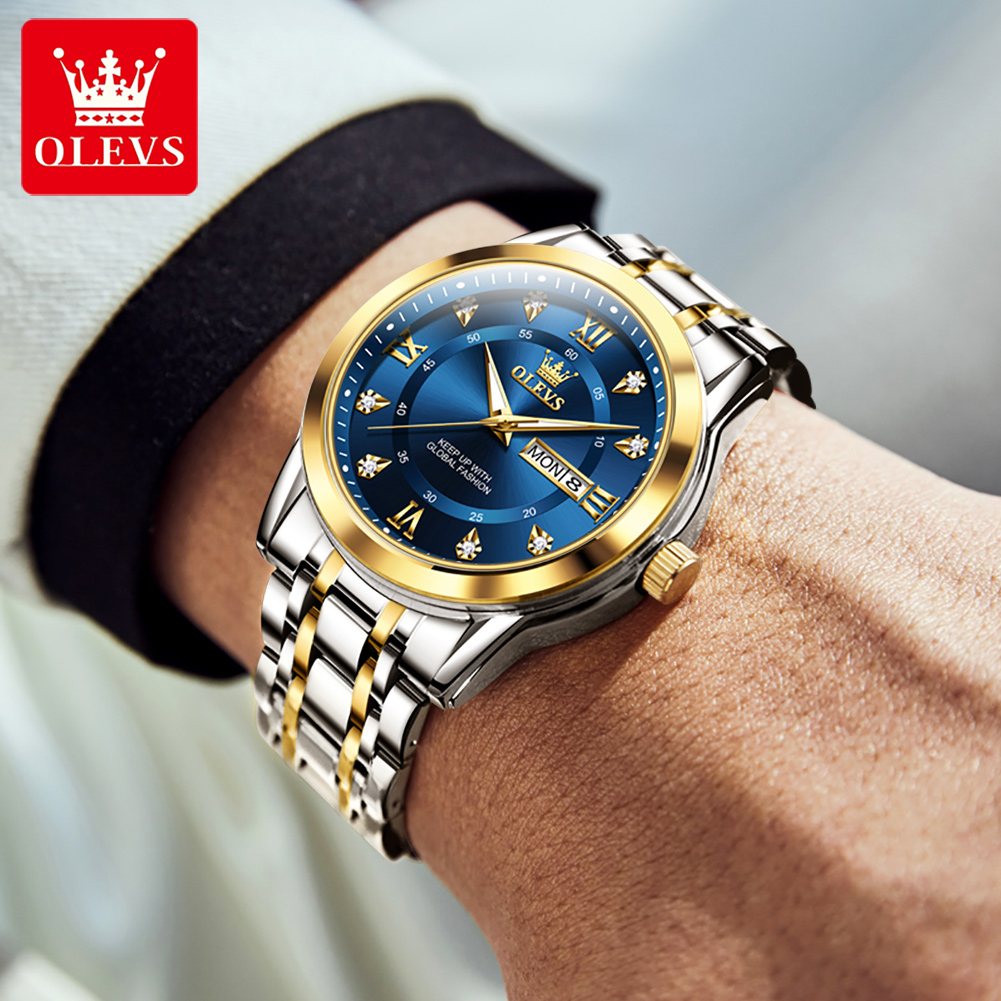 OLEVS 5513 남성용 시계 스테인리스 스틸 다이아 - Luxury Watch Gift Box 리뷰 및 가격