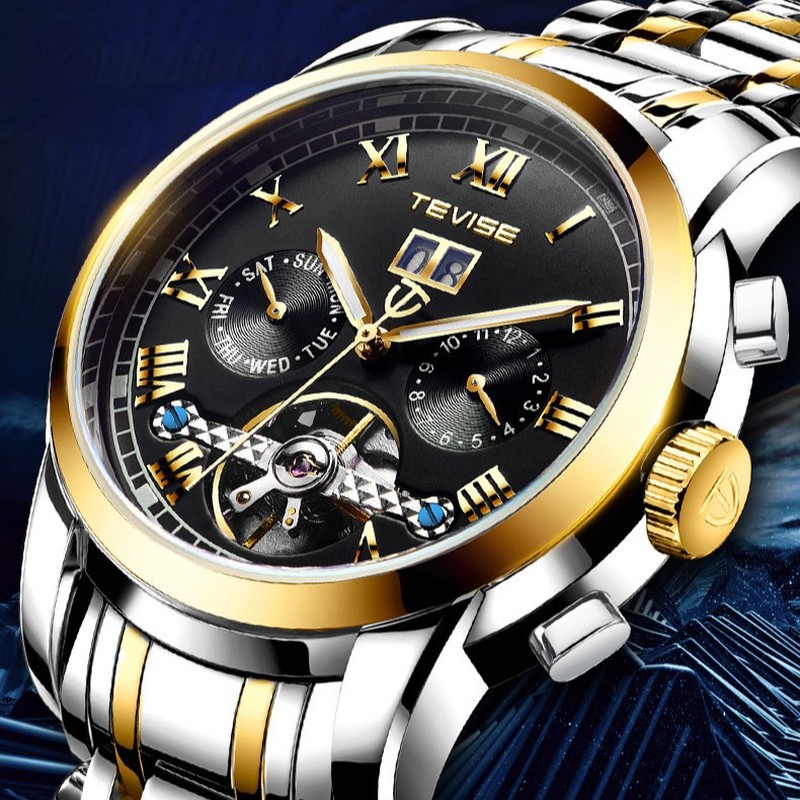 남성용 투르비옹 오토매틱 기계식 시계 날짜 기능 방수  - Chronograph Flyback Watch 리뷰 및 가격
