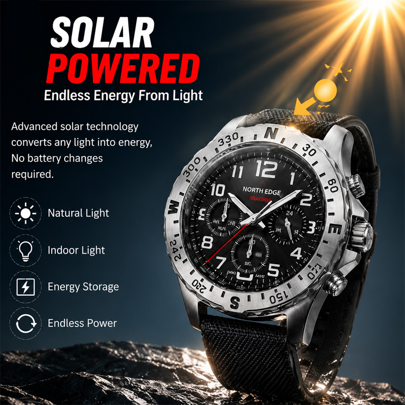 노스 엣지 마하 2 남성용 시계 솔라 파워 316 스테 - Chronograph Flyback Watch 리뷰 및 가격