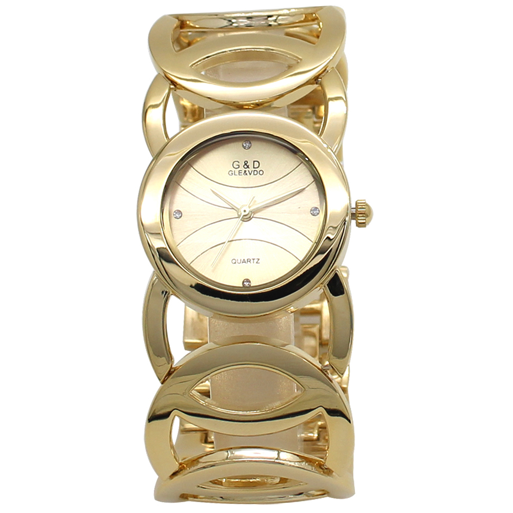 G & D 숙녀 팔찌 뱅글 시계 쿼츠 패션 럭셔리 골든 - Luxury Watch And Bracelet 리뷰 및 가격