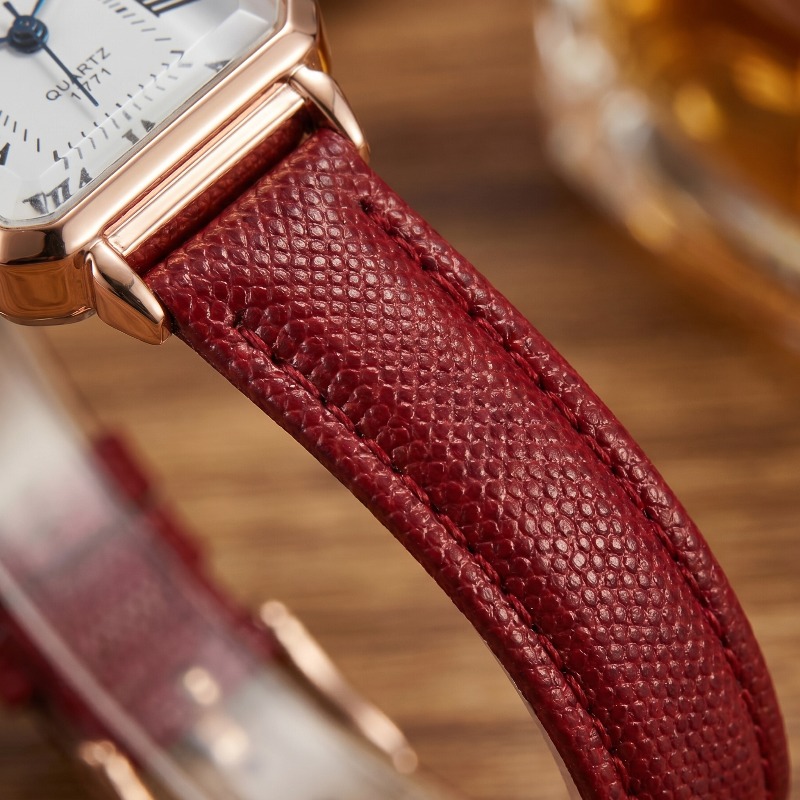 여성을위한 패션 직사각형 쿼츠 시계 럭셔리 브랜드 로마 - Luxury Watch With Leather Strap 리뷰 및 가격
