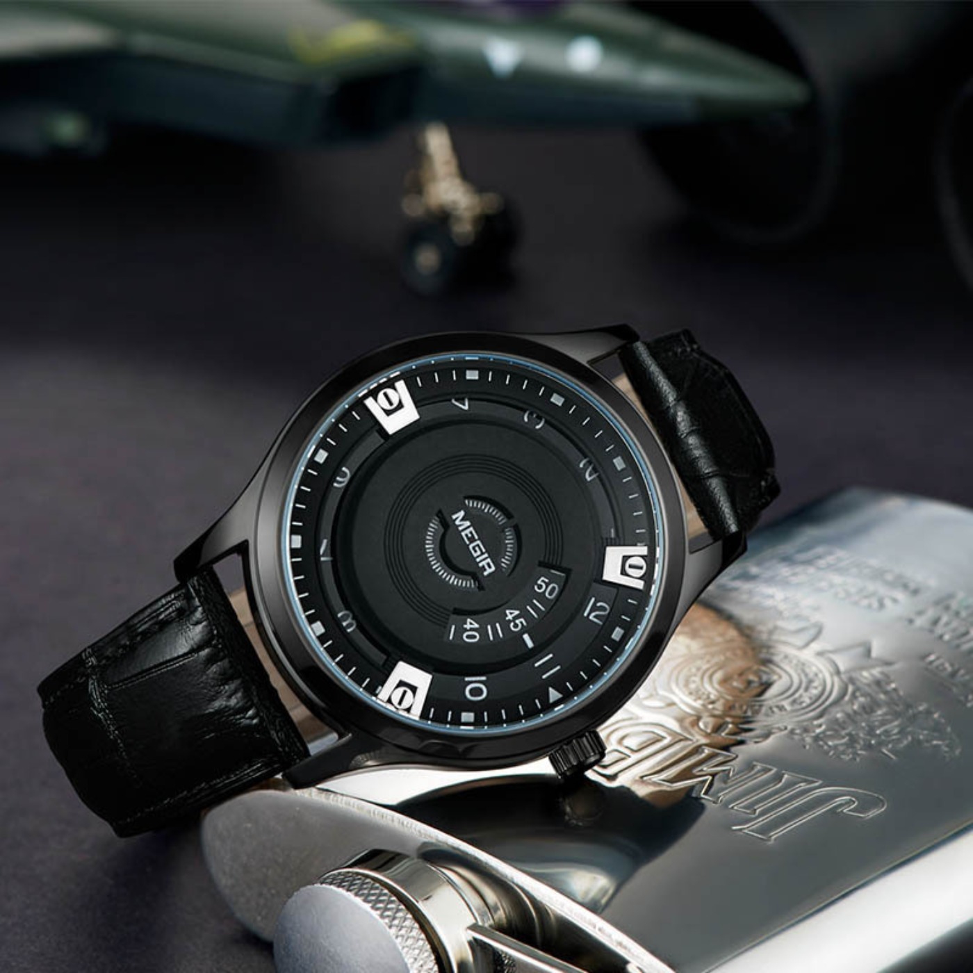 MEGIR 남성용 시계 고급 가죽 스트랩 스포츠 밀리터 - Luxury Watch With Leather Strap 리뷰 및 가격