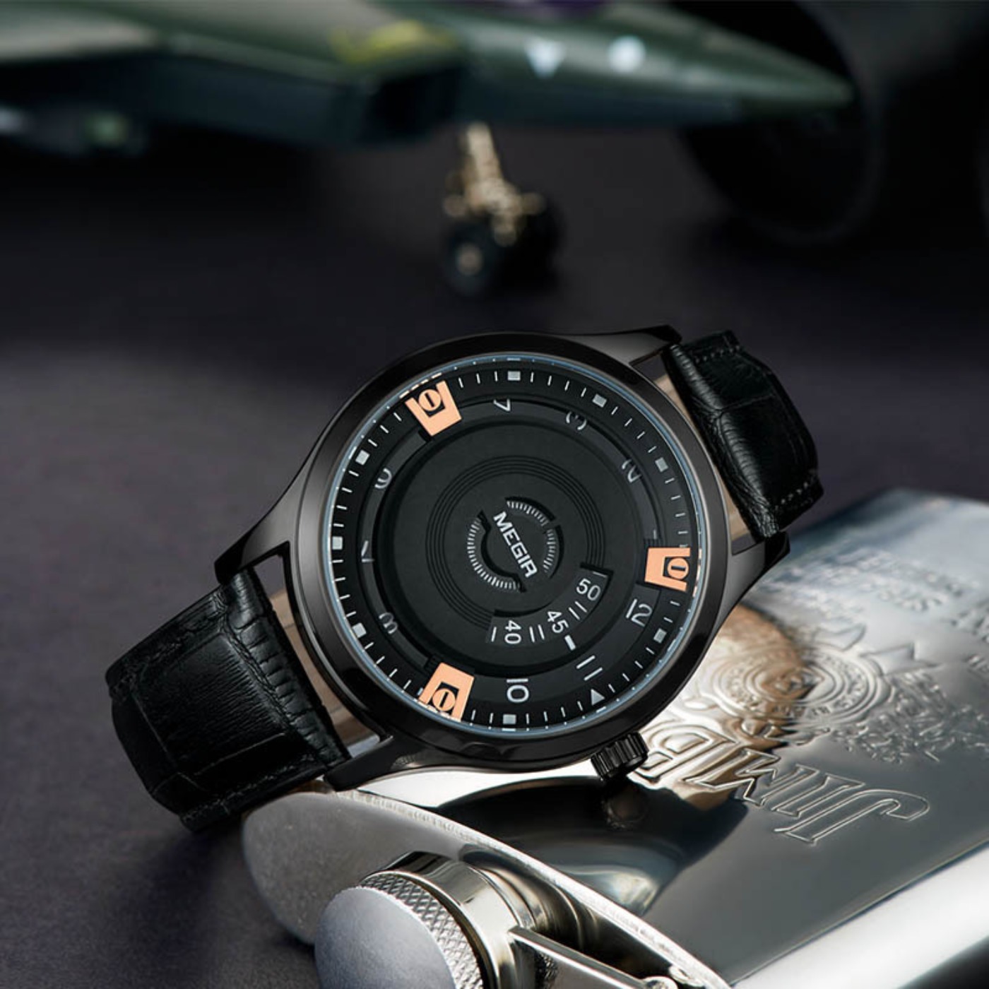 MEGIR 남성용 시계 고급 가죽 스트랩 스포츠 밀리터 - Luxury Watch With Leather Strap 리뷰 및 가격