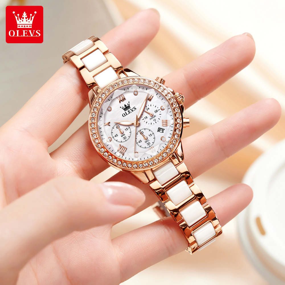 OLEVS 9999 여성용 쿼츠 시계 세라믹 스트랩 우 - Luxury Watch With Leather Strap 리뷰 및 가격