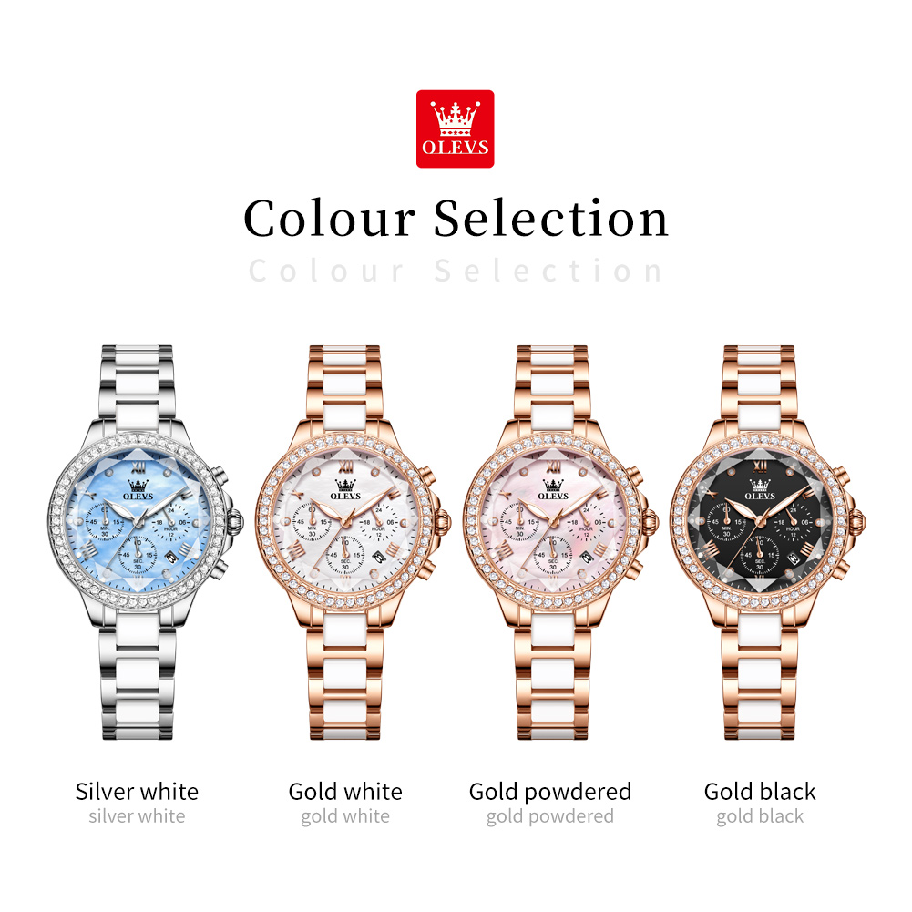 OLEVS 9999 여성용 쿼츠 시계 세라믹 스트랩 우 - Luxury Watch With Leather Strap 리뷰 및 가격
