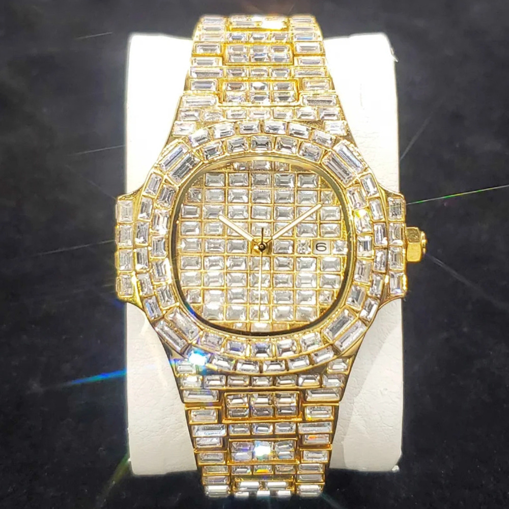 고급 풀스톤 손목시계 힙합 쿼츠 시계 비즈니스 패션 시 - Luxury Watch Grade 리뷰 및 가격