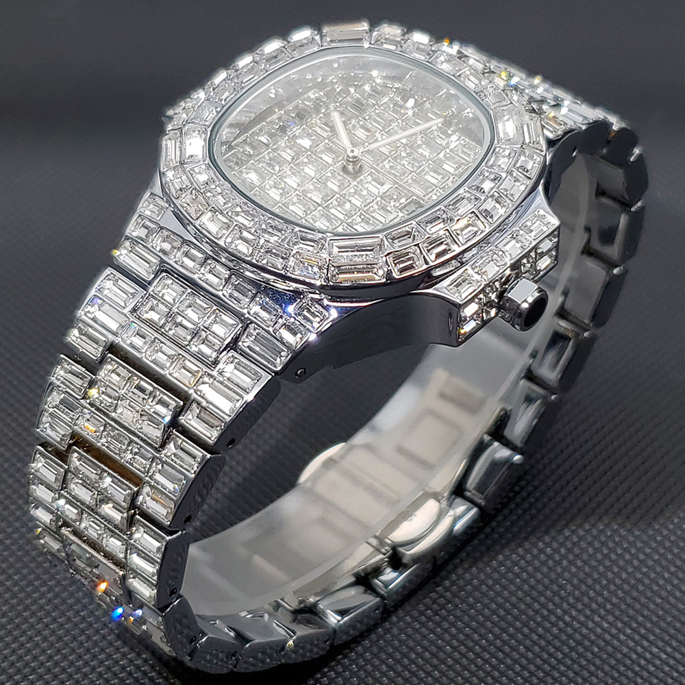 고급 풀스톤 손목시계 힙합 쿼츠 시계 비즈니스 패션 시 - Luxury Watch Grade 리뷰 및 가격