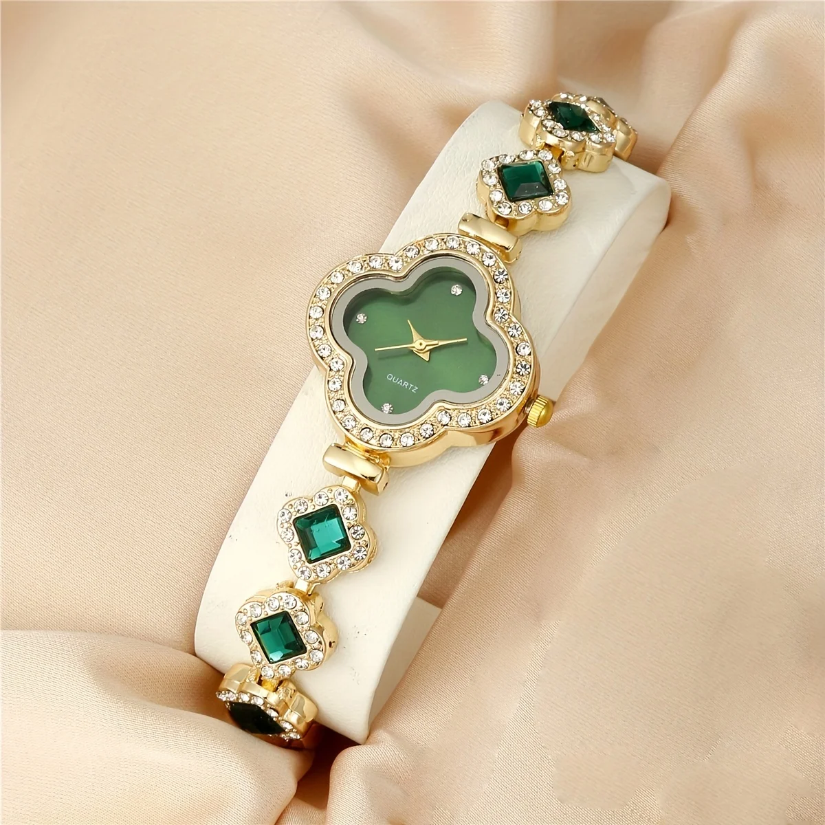 2 개/대 여성용 시계 럭셔리 라인 석 클로버 포인터  - Luxury Watch Gift For Her 리뷰 및 가격