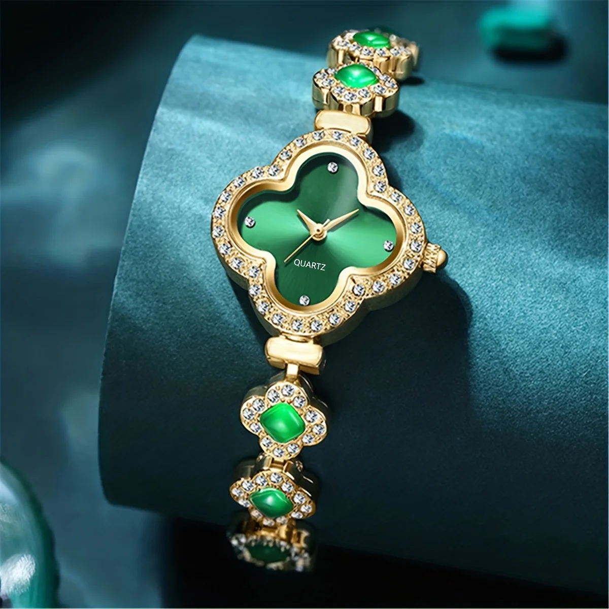 2 개/대 여성용 시계 럭셔리 라인 석 클로버 포인터  - Luxury Watch Gift For Her 리뷰 및 가격