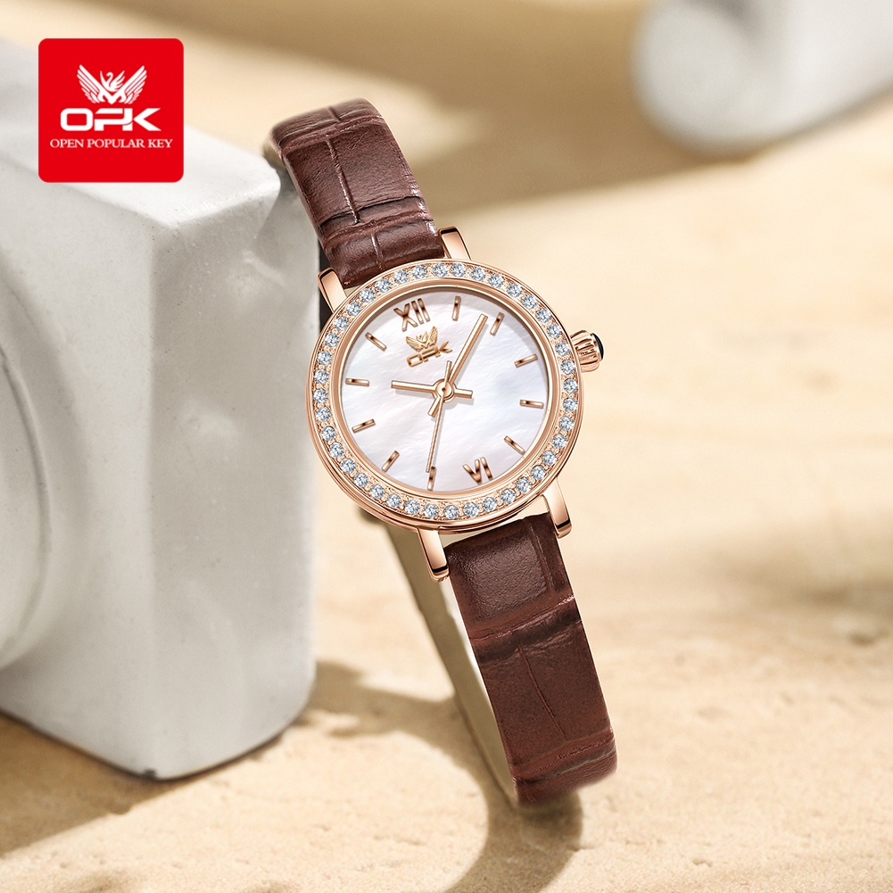OPK 6063 라이트 럭셔리 시계 여성용 작은 원형  - Luxury Watch With Leather Strap 리뷰 및 가격