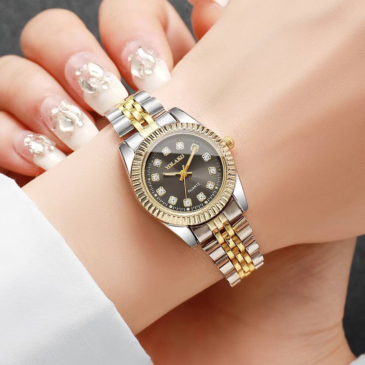 패션 라인스톤 여성 쿼츠 시계 럭셔리 스테인레스 스틸  - Luxury Watch Packaging Box 리뷰 및 가격
